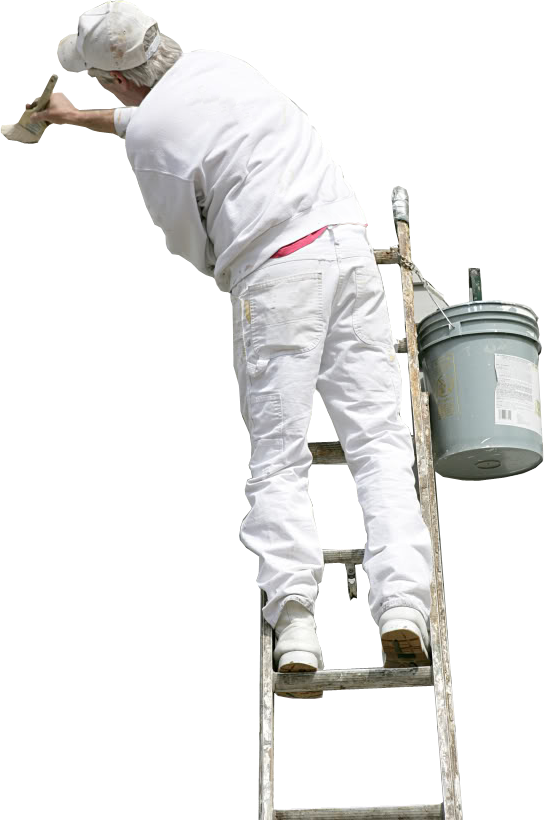 Image of painter on a ladder